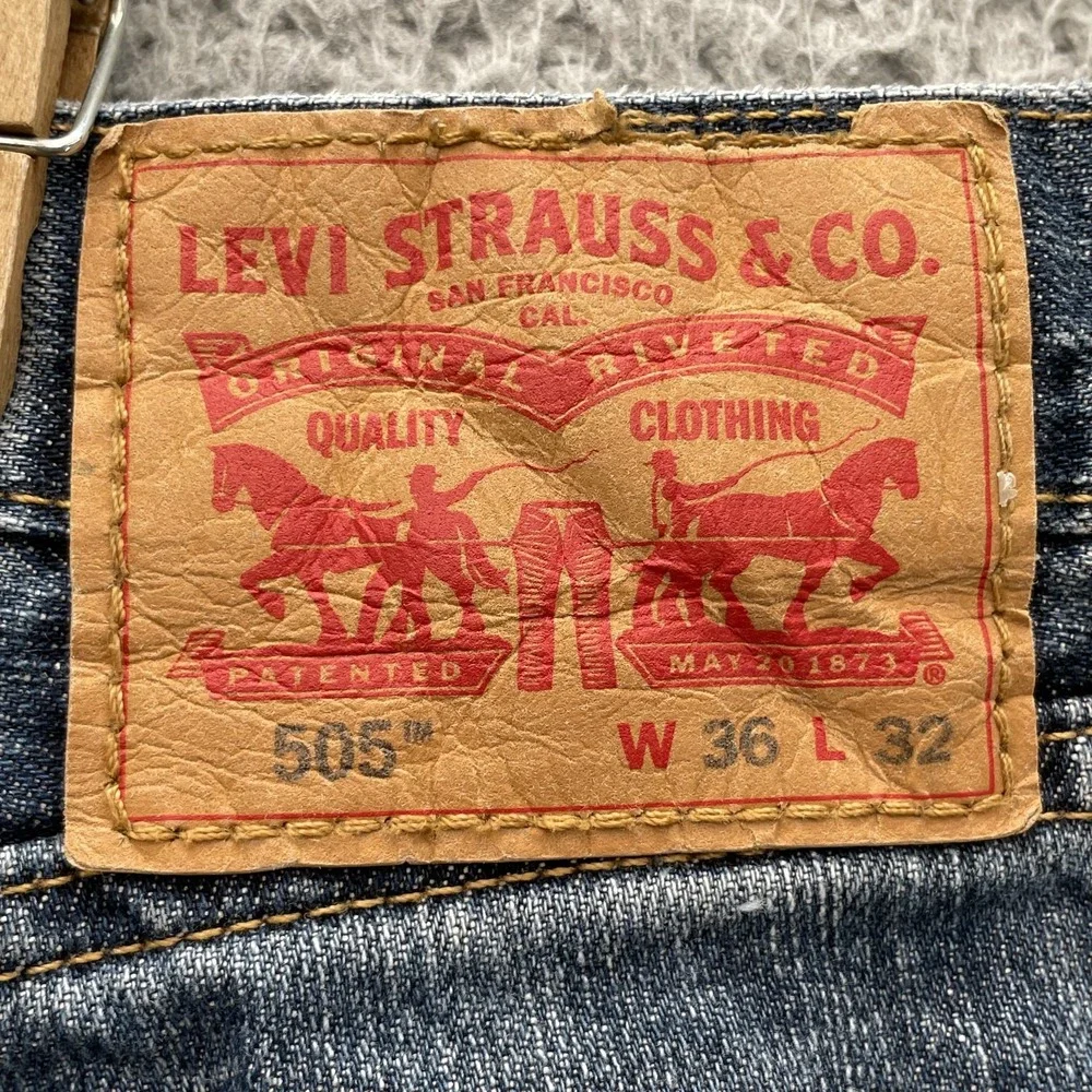 Levi's 505 Jeans Mens 36x32 Whisker Straight 90s Workwear Streetwear Western Y2k
